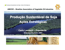 Produ&ccedil;&atilde;o Sustent&aacute;vel de Soja - ABIOVE