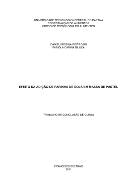 EFEITO DA ADI&Ccedil;&Atilde;O DE FARINHA DE SOJA EM MASSA