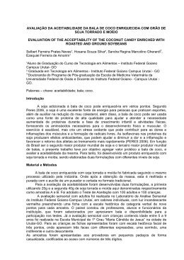 AVALIA&Ccedil;&Atilde;O DA ACEITABILIDADE DA BALA DE COCO