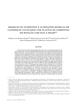 ABSOR&Ccedil;&Atilde;O DE NUTRIENTES E ALTERA&Ccedil;&Otilde;ES QU&Iacute;MICAS EM