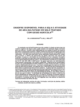enxofre dispon&iacute;vel para a soja e atividade de arilsulfatase em solo
