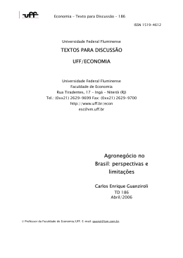 Agroneg&oacute;cio no Brasil - Universidade Federal Fluminense