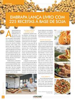 EMBRAPA LAN&Ccedil;A LIVRO COM 225 RECEITAS &agrave; BASE DE SOJA