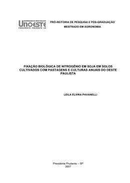 fixa&ccedil;&atilde;o biol&oacute;gica de nitrog&ecirc;nio em soja em solos cultivados com