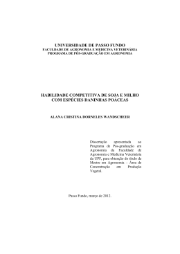 Habilidade competitiva de esp&eacute;cies daninhas