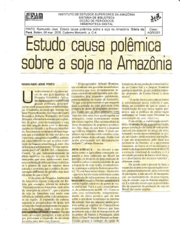 Estudo causa polêmica sobre a soja na Amazônia