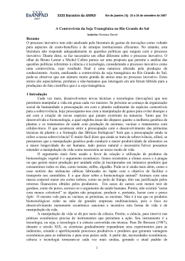 1 A Controv&eacute;rsia da Soja Transg&ecirc;nica no Rio Grande do