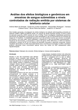 An&aacute;lise dos efeitos biol&oacute;gicos e gen&ocirc;micos em amostras de