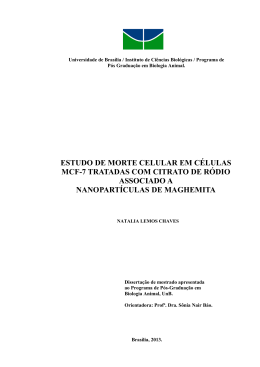 MORTE CELULAR EM células mcf-7 induzida POR CITRATO DE