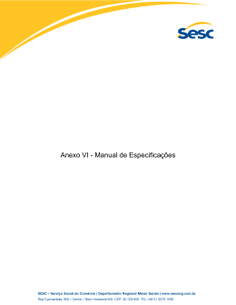 Anexo VI - Manual de Especifica&ccedil;&otilde;es