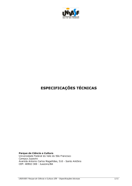 ESPECIFICAÇÕES TÉCNICAS