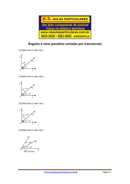 &Acirc;ngulos e Retas Paralelas Cortadas por uma Transversal