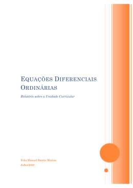 EQUAÇÕES DIFERENCIAIS ORDINÁRIAS