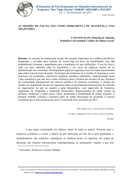 As miss&otilde;es da ONU como ferramenta de