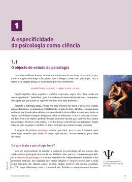 1 A especificidade da psicologia como ci&ecirc;ncia