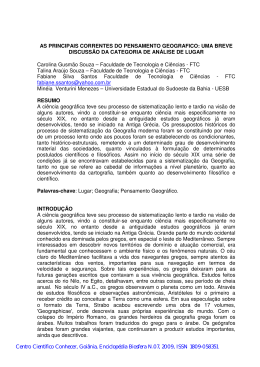 as principais correntes do pensamento geografico: uma breve
