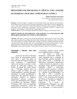 reflexões em psicologia e ciência: uma análise da