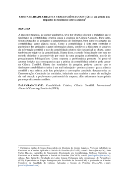 CONTABILIDADE CRIATIVA VERSUS CIÊNCIA CONTÁBIL: um