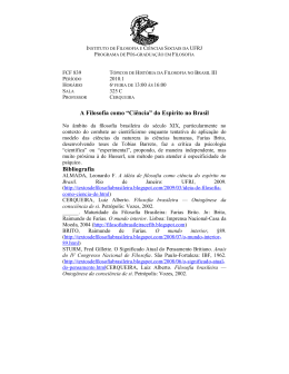 A Filosofia como &ldquo;Ci&ecirc;ncia&rdquo; do Esp&iacute;rito no Brasil Bibliografia