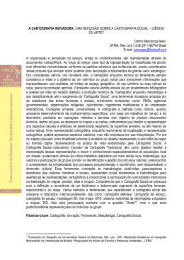 A CARTOGRAFIA INOVADORA: UMA REFLEX&Atilde;O SOBRE A