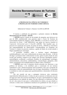 A PRODUÇÃO DA CIÊNCIA NO TURISMO E A PRODUÇÃO DO