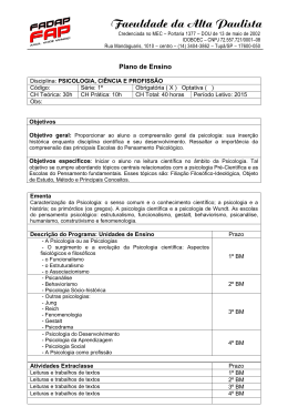 psicologia, ci&ecirc;ncia e profiss&atilde;o
