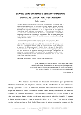 ZAPPING COMO CONTE&Uacute;DO E ESPECTATORIALIDADE