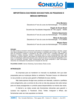 Import&acirc;ncia das Redes Sociais para as Pequens e M&eacute;dias Empresas.