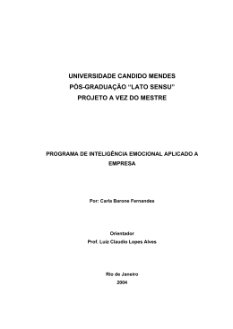 universidade candido mendes pós-graduação “lato sensu” projeto a