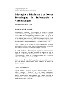 Educa&ccedil;&atilde;o a Dist&acirc;ncia e as Novas Tecnologias de