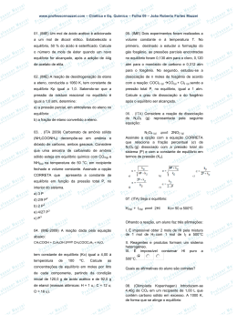 www.professormazzei.com &ndash; Cin&eacute;tica e Eq. Qu&iacute;mico &ndash; Folha 09
