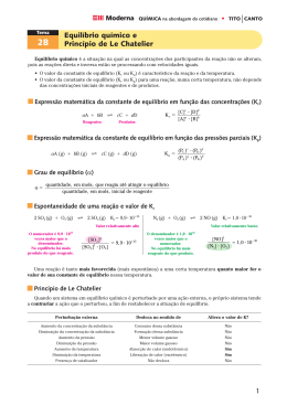 Equilíbrio químico e Princípio de Le Chatelier
