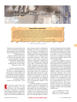 Analogias no Ensino do Equil&iacute;brio Qu&iacute;mico