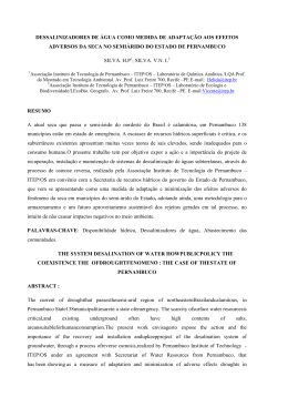 dessalinizadores de &aacute;gua como medida de adapta&ccedil;&atilde;o aos efeitos