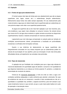 4.5. Capta&ccedil;&atilde;o 4.5.1. Fontes de &aacute;gua para abastecimento O homem