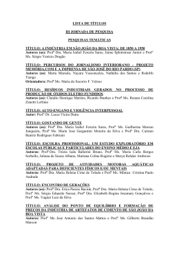 III JORNADA DE PESQUISA: Pesquisas Tem&aacute;ticas &ndash; 2007