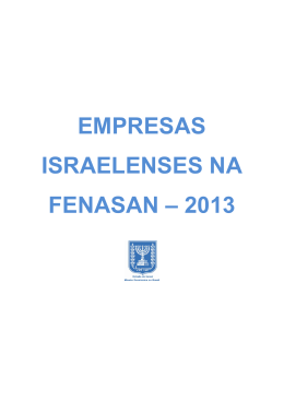 EMPRESAS ISRAELENSES NA FENASAN – 2013