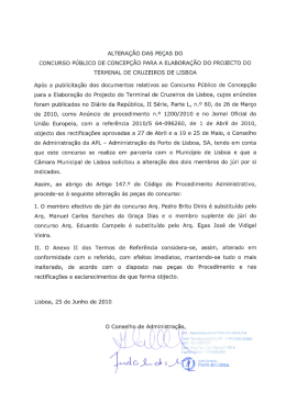 ALTERA&Ccedil;&Atilde;O DAs PE&Ccedil;AS DO coNcuRsO
