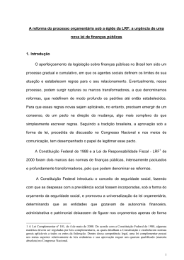 A reforma do processo or&ccedil;ament&aacute;rio sob a
