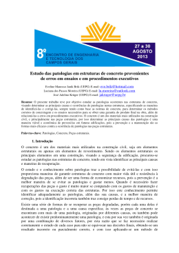 Estudo das patologias em estruturas de concreto provenientes de