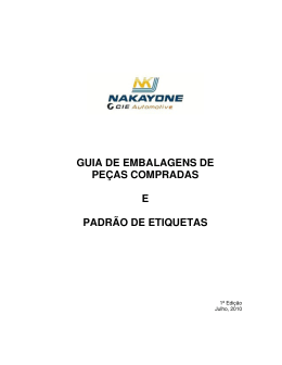 guia de embalagens de pe&ccedil;as compradas e padr&atilde;o de etiquetas