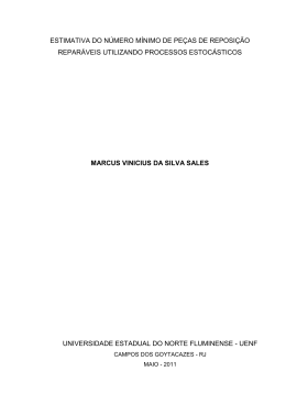estimativa do n&uacute;mero m&iacute;nimo de pe&ccedil;as de reposi&ccedil;&atilde;o