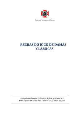 REGRAS DO JOGO DE DAMAS CLÁSSICAS