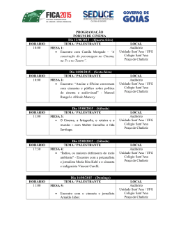 PROGRAMAÇÃO FÓRUM DE CINEMA Dia 12/08/2015 – (Quarta