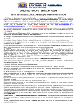 CONCURSO P&Uacute;BLICO &ndash; EDITAL N&ordm; 02/2015