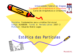 Estática das Partículas - Universidade Federal de Alagoas