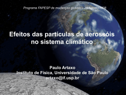Efeitos das partículas de aerossóis no sistema climático