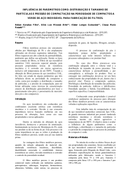 influ&ecirc;ncia de par&acirc;metros como: distribui&ccedil;&atilde;o e tamanho de part&iacute;culas