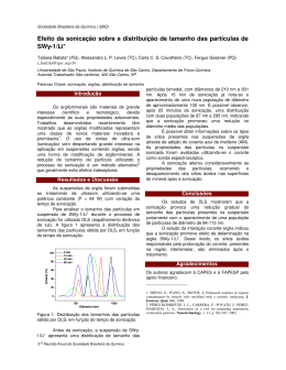 Efeito da sonica&ccedil;&atilde;o sobre a distribui&ccedil;&atilde;o de tamanho das part&iacute;culas