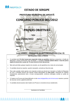 concurso provas concurso público 001/2012 provas objetivas 2012